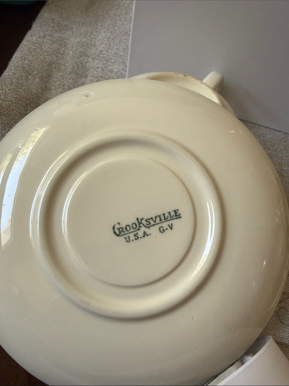 Mid century Crooksville Trotter pattern tea cup & saucer set for display - Picture 5 of 10